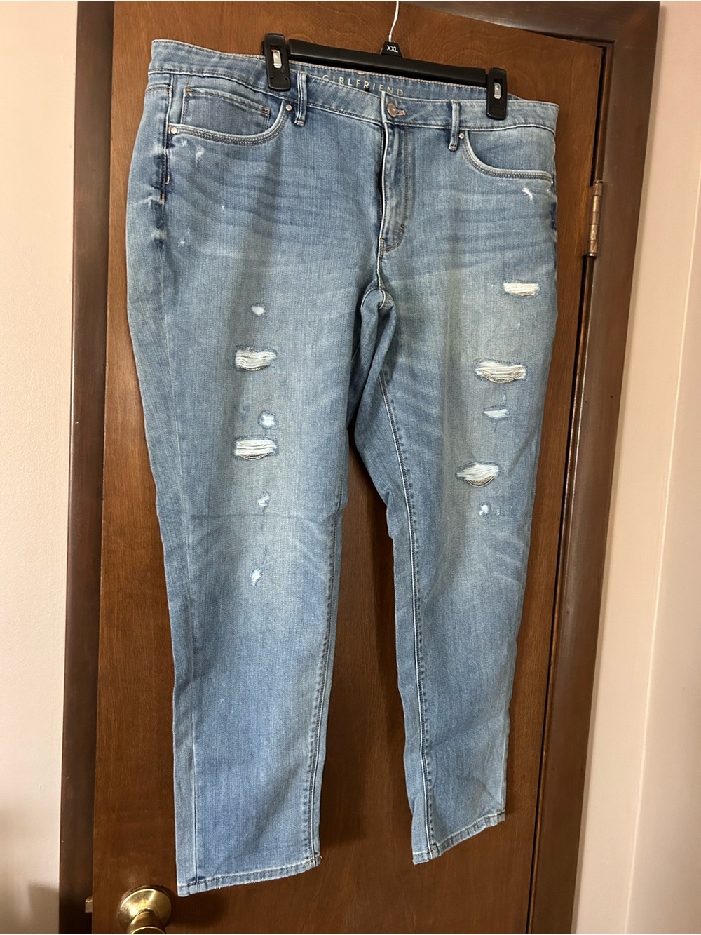 White House Black Market Light Blue Distressed Boyfriend Jeans